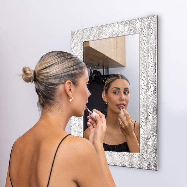 Head West Tile Textured Frame Vanity Accent Mirror