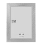 Chrome and White Tile Textured Frame Vanity Accent Mirror