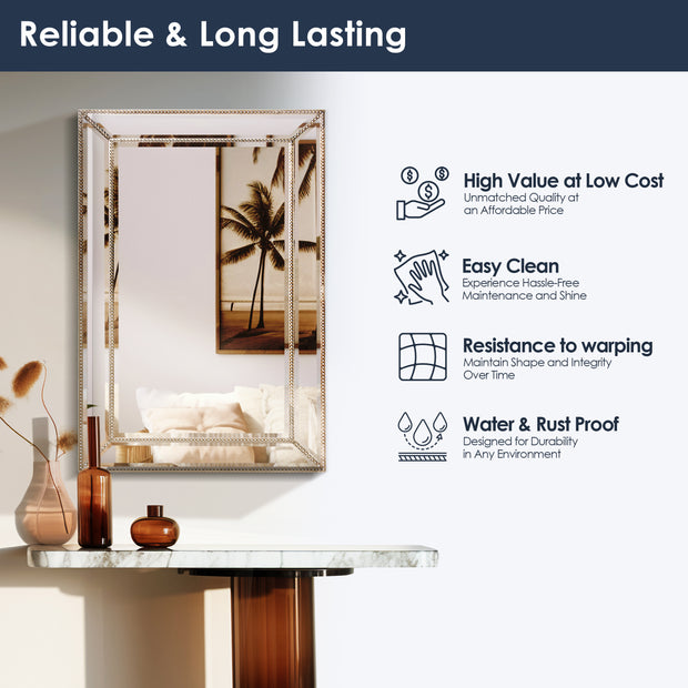 Metro Beaded Glass Framed Vanity Mirror