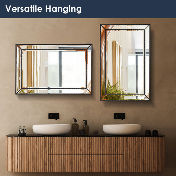 Metro Beaded Glass Framed Vanity Mirror