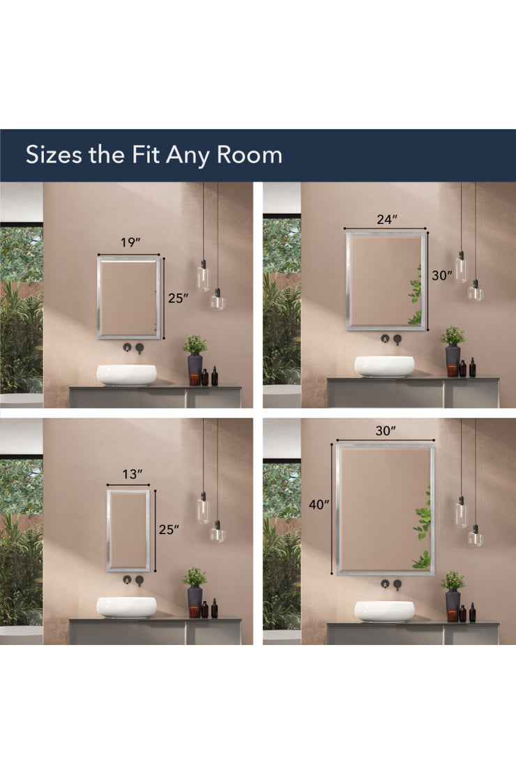 Head West Stainless Steel Framed Wall Mirror