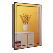 Metro Beaded Stylish Sleek Framed Medicine Cabinet with Mirror