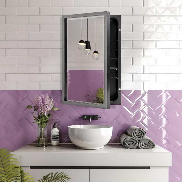 Classic Recessed Medicine Cabinet with Beveled Mirror