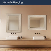 Pave Textured Rectangular Framed Wall Vanity Mirror