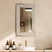 Pave Textured Rectangular Framed Wall Vanity Mirror