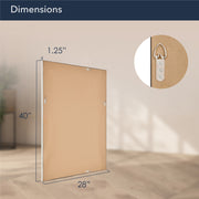 Brushed Nickel Rectangular Framed Beveled Wall Mirror