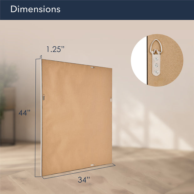 Brushed Nickel Rectangular Framed Beveled Wall Mirror