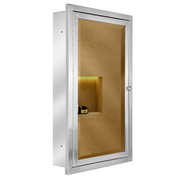 Brushed Nickel Recessed Framed Medicine Cabinet