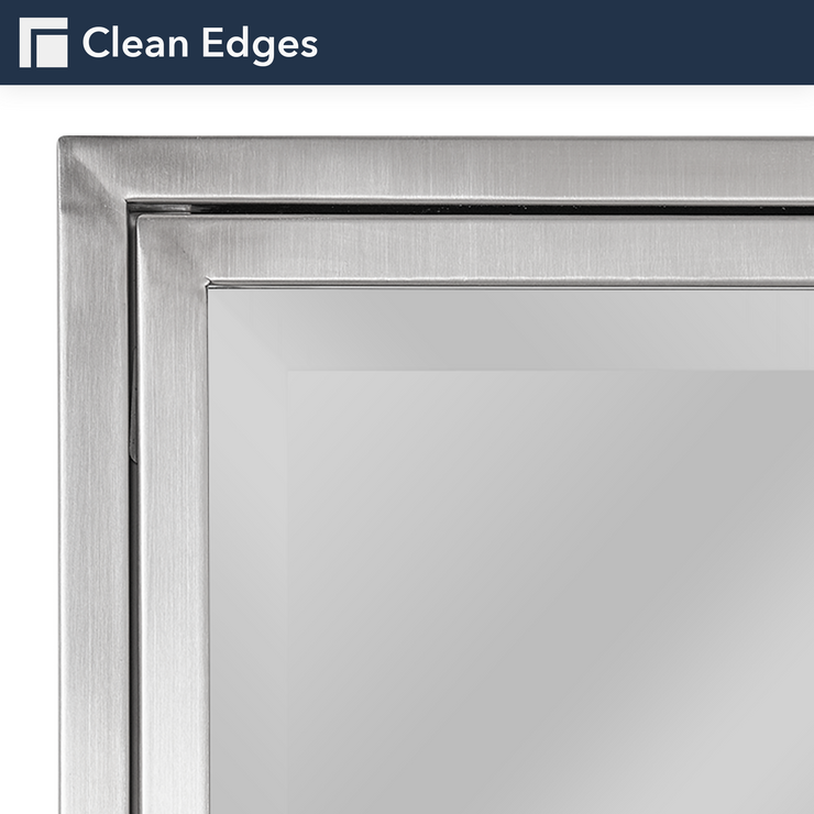 Brushed Nickel Recessed Framed Medicine Cabinet