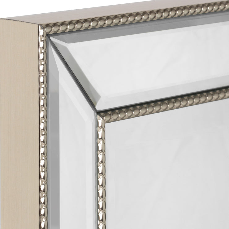 Metro Beaded Stylish Sleek Framed Medicine Cabinet with Mirror