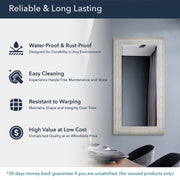 Full Sized White Driftwood Framed Leaner or Wall Mount Beveled Dressing Mirror