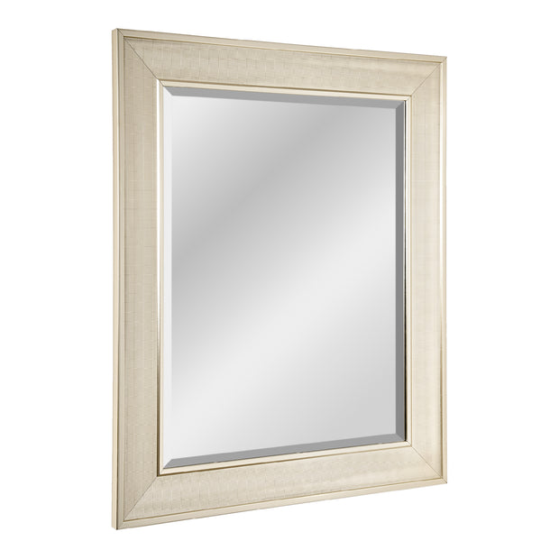 Pave Textured Rectangular Framed Wall Vanity Mirror