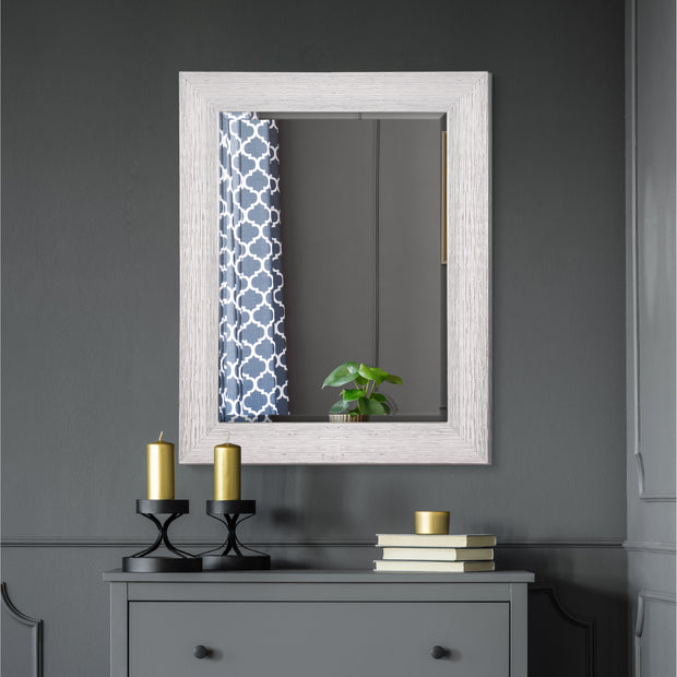 Chrome Textured Frame Accent Wall Mirror