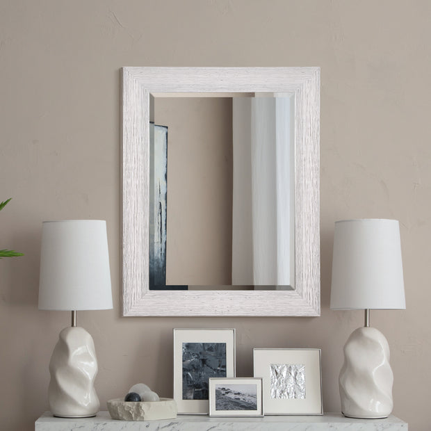 Chrome Textured Frame Accent Wall Mirror