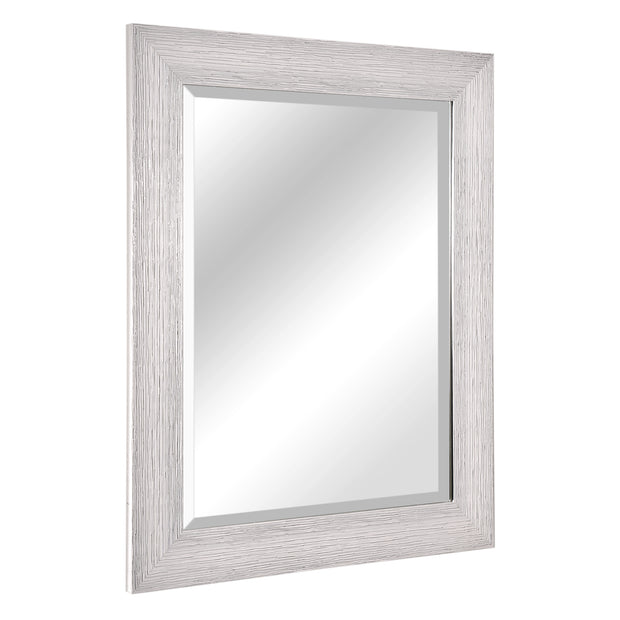 Chrome Textured Frame Accent Wall Mirror