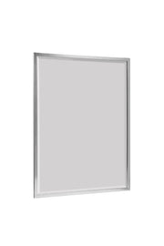 Brushed Chrome Framed Wall Mirror with Beveled Edge