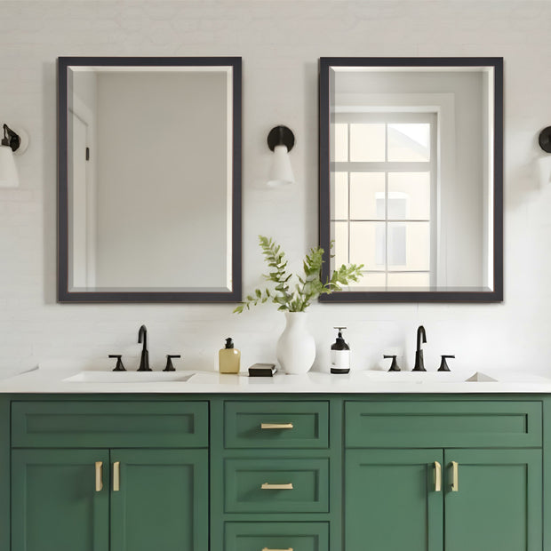 Black & Bronze Oil-Rubbed Stainless Steel Frame Vanity Mirror