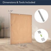 Brushed Nickel Frame Vanity Mirror with Chrome Liner