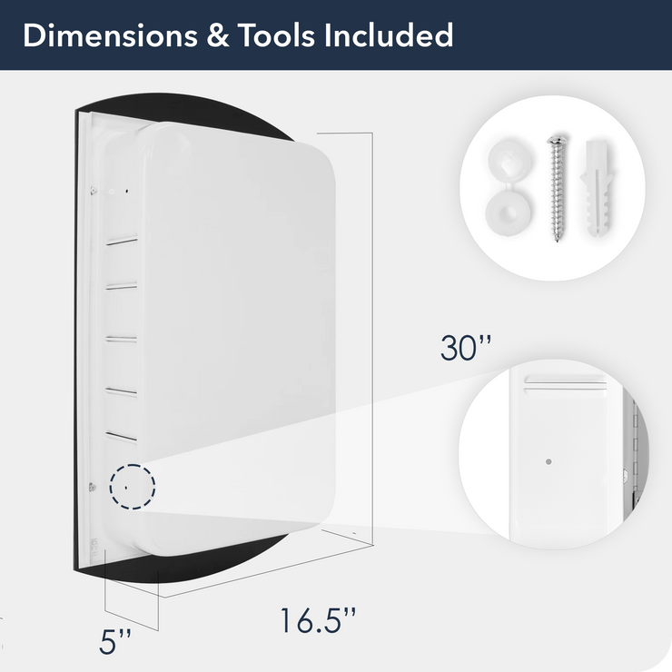 Arched V-Groove Recessed Frameless Medicine Cabinet