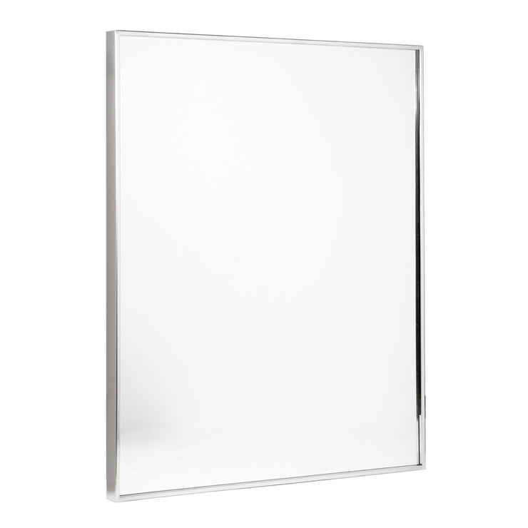 Polished Chrome Stainless Steel Float Framed Wall Mirror