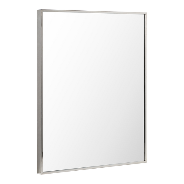 Polished Chrome Stainless Steel Float Framed Wall Mirror