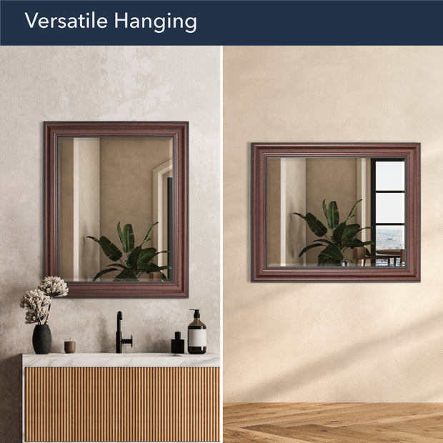 Deep Cherry Rectangular Framed Vanity Mirror