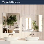 Nordic Stainless Steel Thin Framed Rectanular Bathroom Vanity Wall Mirror