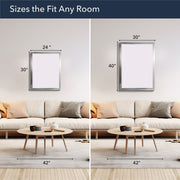 Brushed Nickel and Chrome Metal Framed Wall Mirror