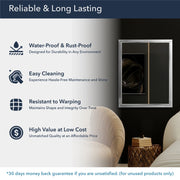 Brushed Nickel and Chrome Metal Framed Wall Mirror