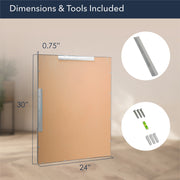 Brushed Nickel and Chrome Metal Framed Wall Mirror