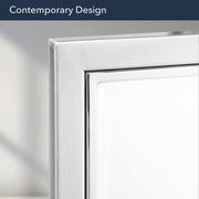 Brushed Nickel and Chrome Metal Framed Wall Mirror