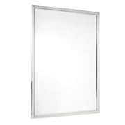 Brushed Nickel and Chrome Metal Framed Wall Mirror