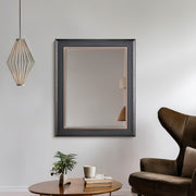 Alderton Black and Silver Framed Mirror with Pewter Liner