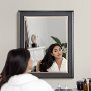 Alderton Black and Silver Framed Mirror with Pewter Liner