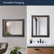 Alderton Black and Silver Framed Mirror with Pewter Liner