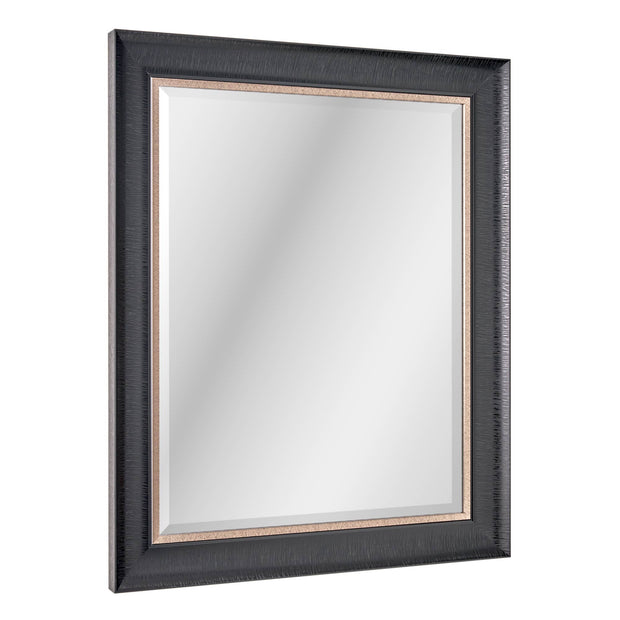 Alderton Black and Silver Framed Mirror with Pewter Liner