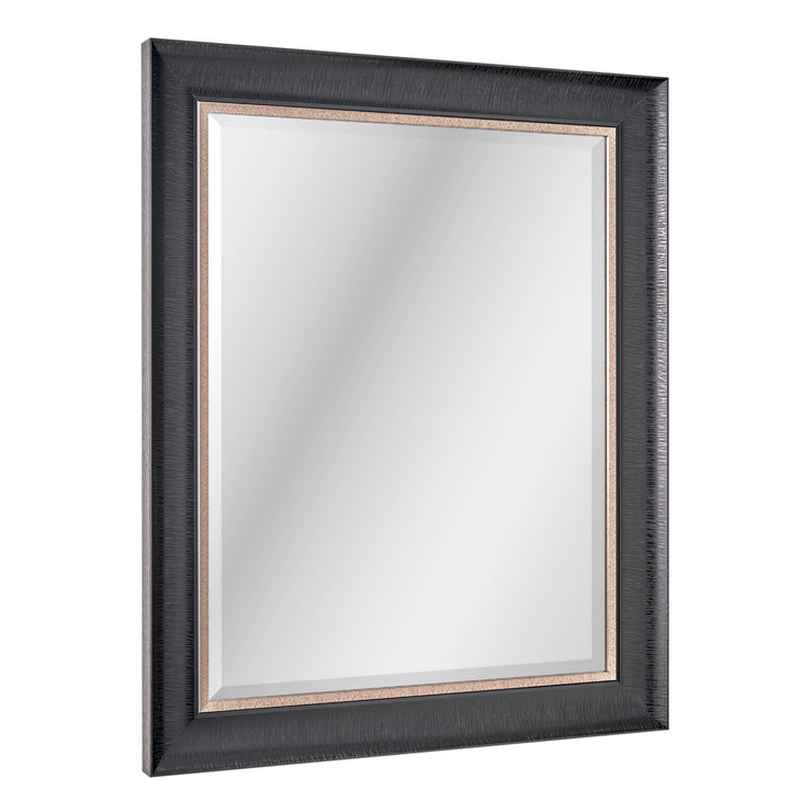 Alderton Black and Silver Framed Mirror with Pewter Liner
