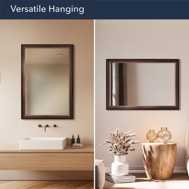 Head West Oil-Rubbed Framed Wall Mirror