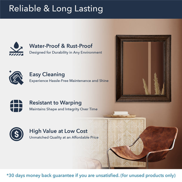 Bronze Copper Beaded Framed Wall Vanity Mirror