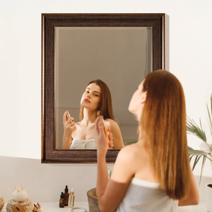 Bronze & Copper Oil-Rubbed Framed Vanity Mirror