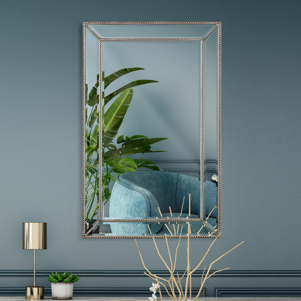 Metro Beaded Glass Framed Vanity Mirror
