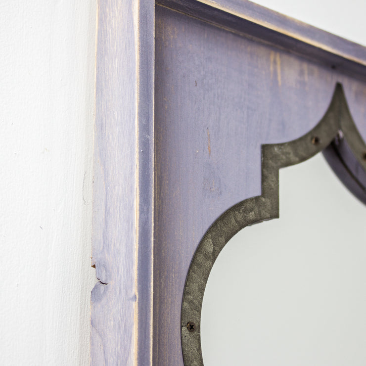 Raised Lip Greywash Rustic Wood Framed Accent Wall Mirror