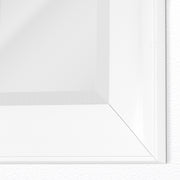 Contemporary White Framed Beveled Wall Mirror
