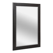 Rustic Brown Textured Framed Beveled Wall Mirror