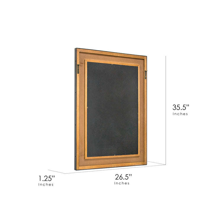 Wood Plank Frame With Metal Border Wall Mirror