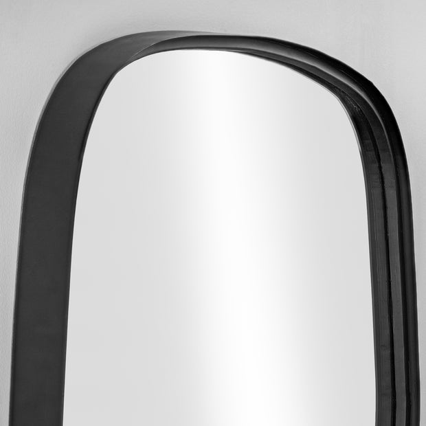 Black Painted Raised Lip Metal Squircle (Square/Circle) Wall Mirror