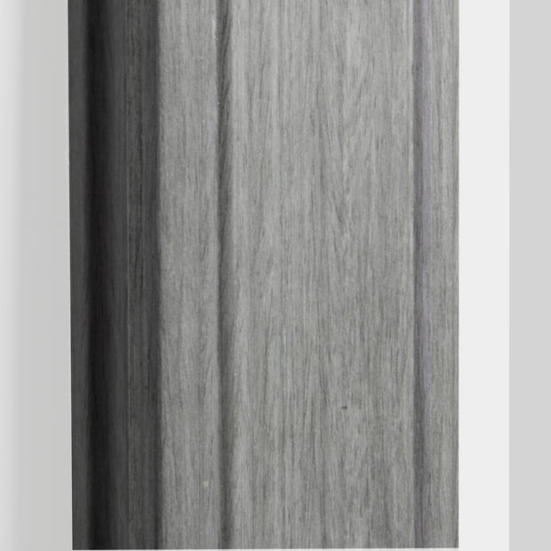 Woodgrain Textured Gray Rectangle Framed Beveled Edge Mirror