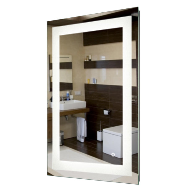 Diamond Frosted Bathroom Vanity Tri-Color Dimming LED Mirror