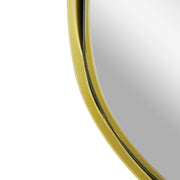 Thin Gold Raised Lip Partial Metal Framed Capsule Accent Mirror