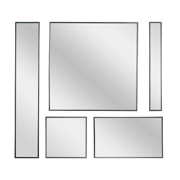 Metal Framed 5 Piece Accent Mirror Variety Set